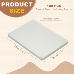 5.3×3.7″ 10 Mil Thermal Laminating Pouches, 100Pcs Laminating Sheets, Clear