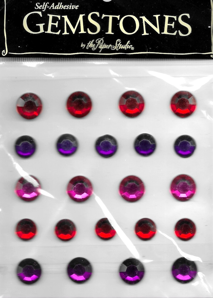 Gems Gemstones Red Purple Pink Round Bling Gem Paper Studio Stickers