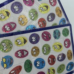 5 Mello Smello Holographic Stars Faces Smiley Sheet Sticker Package Lot “As Is”