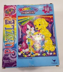 Lisa Frank Vintage Rainbow Matinee Cat/Dog 48 piece Puzzle w/Box SEALED BAG 2014