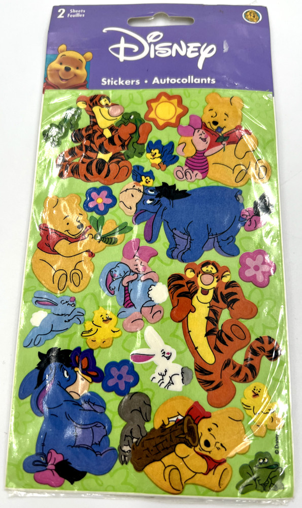 Vintage Disney Sandylion Stickers WINNIE THE POOH Tigger Piglet Eeyore 2 sheets