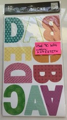 Me and My Big Ideas MAMBI Sticks 3.25in Alphabet Numbers Stickers USED 90 left
