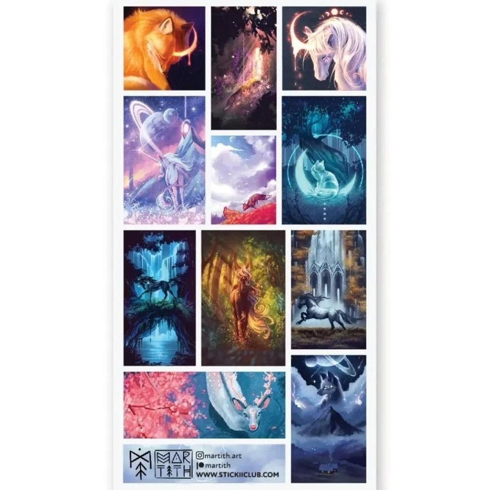 Stickii – Celestial Creatures Stickers – Fantasy Sticker Sheet – Crafts Journals