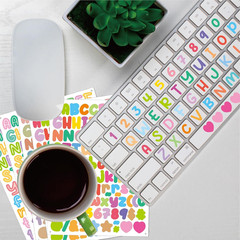4144 Pcs Alphabet Stickers 37 Sheets Small Letter Stickers,0.5» Self-Adhesive V