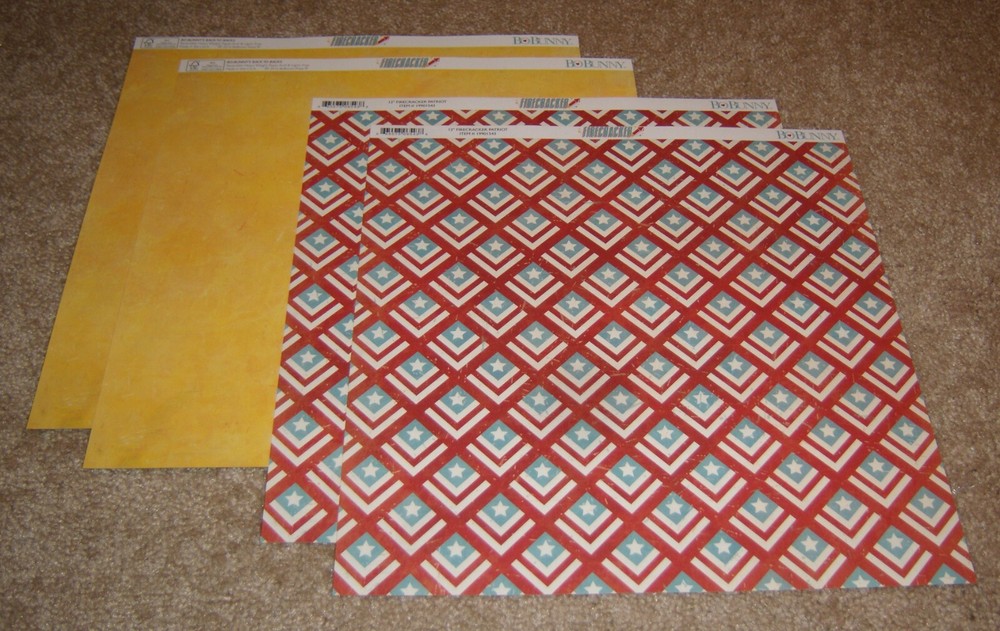 Bo Bunny Double-Sided Paper(4) ~ Firecracker ……Firecracker Patriot