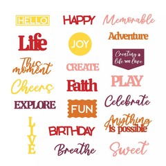 Creative Memories Warm Tonal Words Embellishments