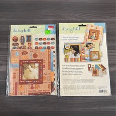 Daisy Hill Cats Meow Scrapbook Lot Stickers Paper Pad Brads Metal Accents 25+pcs
