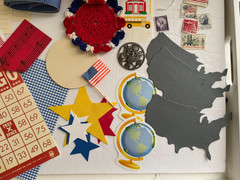 Patriotic July 4 red, white, blue crafting lot Junk Journals, assemblage ++