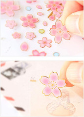 Sakura Scrapbooking Stickers,Japanese Style Self-Adhensive DIY Decorative Cherry
