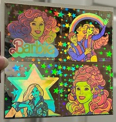 Lot Of 8 RARE VTG 80’s Barbie And Rainbow Holographic Hologram 2” Stickers