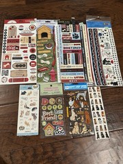 Vintage Dog Puppy Animal Pet Stickers Border, Lot Of 8