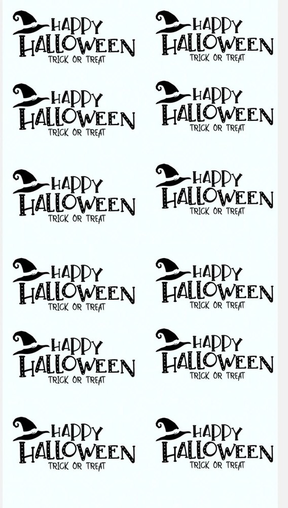 Happy Halloween Trick or Treat Vinyl Sticker Witch Hat Spooky Laptop Journal Art