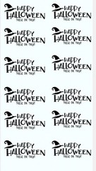 Happy Halloween Trick or Treat Vinyl Sticker Witch Hat Spooky Laptop Journal Art