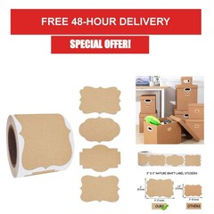 200PCS Kraft Label Stickers, 2″ x 3″ Writable Gift Labels – Self-Adhesive