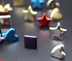 100+Pcs Metal Brads Decorative Fasteners DIY Crafts Accessories Stars Hearts