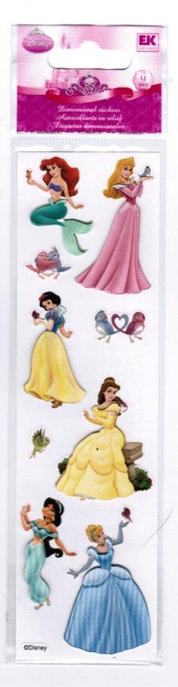 Disney PRINCESS Belle Cinderella Dimensional Scrapbook Stickers New Pack