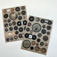 Vintage Style Button Stickers Scrapbooking Junk Journal Collage Card Making