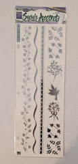 Sticko Susy’s Accents Silver Foil Plants & Flowers Clear Scrapbooking Stickers