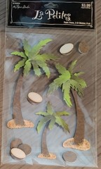 New Scrapbooking Stickers Paper Studio palm trees beach coconuts