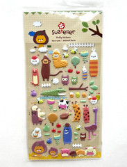 Animal Farm Puffy Sticker Sheet Cute Tiny Planner Scrapbooking Journaling Crafts
