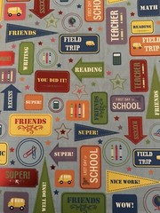 40 Sheets Scrapbook Card Stock Paper Foil Embossed Die Cuts Kids School Apple