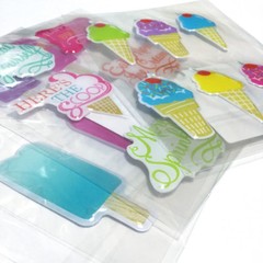 Ice Cream Stickers Set 3 Packs Dimensional Puffy Summer Treats Sweets Kid Craft