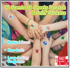Scratch and Sniff Stickers 864 Pieces Fruits and Foods Smelly Stickers…