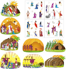 24Pcs Easter Religious Stickers for Kids Christian Sunday School Crafts
