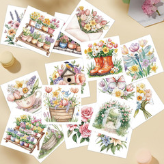 Spring Rub on Transfers for Crafts, 30 Pcs Watercolor Garden Floral Iod Transfer