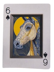 Creative Horse Portrait Royal White with Crown Black Blue Junk Journal Scrapbook