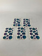 LOT OF 5 Vintage 1984 Morgan Mark 1 Stars Moon Scratch N Sniff Tattoo Sticker