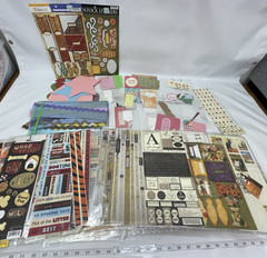 HUGE Lot Scrapbooking Paper Stickers Vellum Die Cuts Punch Great Variety