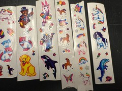 Lot Lisa Frank Vintage 1990’s Rollout Stickers Dog Panda Rainbow ballerina