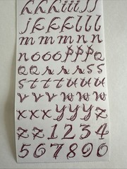 Fancy Alphabet, Burgundy Sticker ROLL NRN Designs Scrapbook Stickers Letters