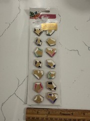 Amy Tangerine 14 PC Gold Foil Accent Wood Veneer Stickers Scrapbooking Crafts AC