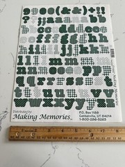 Making Memories Large Forest Green Upper/Lower Case ABC/123 Scrapbooking