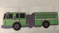 LIME GREEN FIRE ENGINE Laser Die-Cut Kit (1 Truck)Deluxe Cuts•Emergency Vehicle•