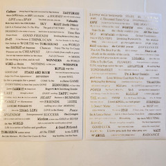 NEW Lot 12 Sheets Word Stickers Black White Tan Neutrals Gold Phrases Sentiments