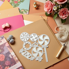 Lollipop Die Cuts for Card Making, Scrapbooking Die-Cuts, Candy Metal Cutting Di