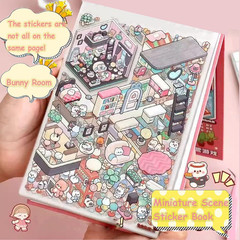 20 Sets 3D Sticker Therapy Scene Material Book,Diy 3D House Stickers Set for Adu