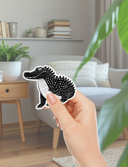 Black and White Crocodile Die Cut Stickers Set Scrapbooking Laptop Waterbottle