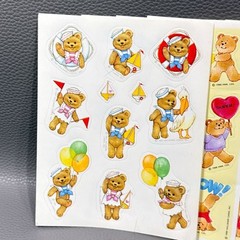 VINTAGE 1983 86′ Hallmark Stickers Teddy Bears Eight Sheets NOS Sailor Teacher
