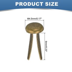 1000 PCS Paper Brass Fasteners Split Pins, Bronze Tone, 4.5 x 8 mm
