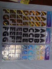 Silver Holographic Foil Project Letters & Numbers Stickers 2 in 115 CT Lot Of 3