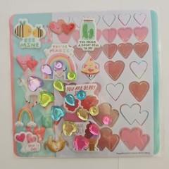 Stickers 50 And 2 Stencils Sheets Colorful Unicorn Bee Hearts Assorted Small