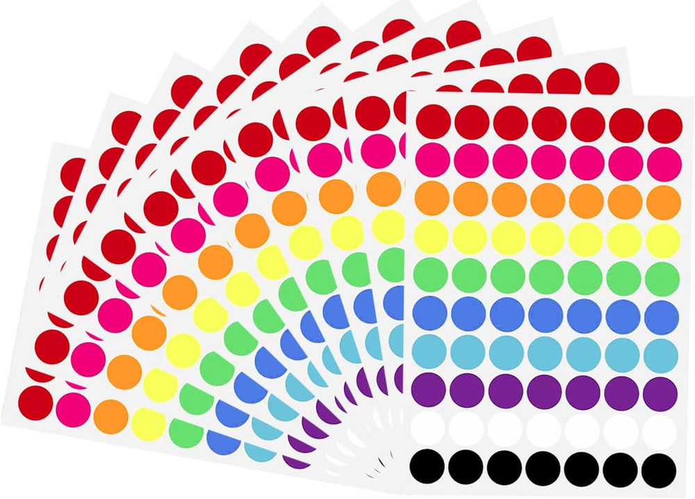 700 PCS Dot Stickers 3/4 Inch Color Coding Labels round Colored Dot Stickers