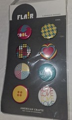 American Craft Flair 8 adhesive colorful badges for scrapbook cards crafts