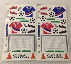 Lot Of 2 Stickopotamous Soccer Scrapbook Stickers Binder Ready Jersey Balls GOAL