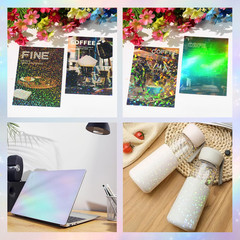 36 Sheets Holographic Laminate Sheets Clear Self Adhesive Sticker Paper | Transp