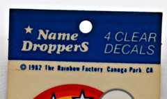 VTG 1982 MATT Name DropperS Stickers NOS Rainbows Stars Clouds – 8 clear decals